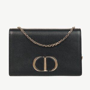 Christian Dior 30 Montaigne Black Leather 2-in-1 Pouch